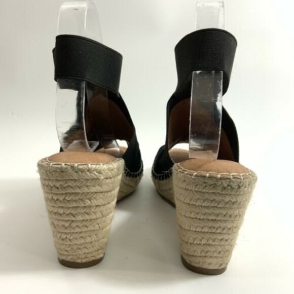 Gentle Souls Sandals Women Size 9.5M Black Espadrille Colleen Open-toe Wedge - Picture 7 of 11